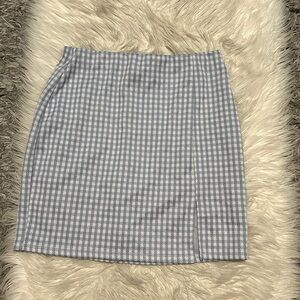 Blue & White Gingham Mini Skirt